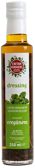 CRETAN FARMERS Dressing s extra panenským olivovým olejem Oregáno 250 ml