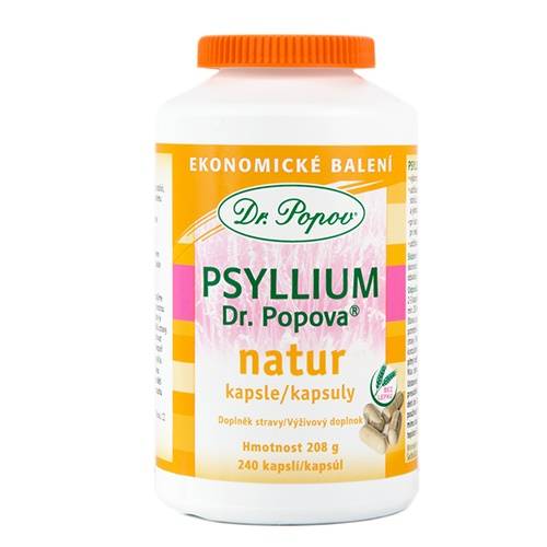 Dr. Popov Psyllium NATUR, ekonomické balení 240 kapslí