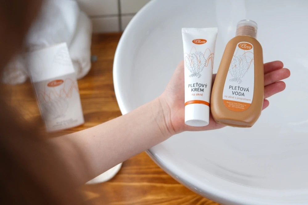 Pleva Pleťový krém a voda na akné 50g+120g