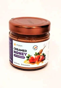 Apisrom Med krémový s jahodami, 280 g